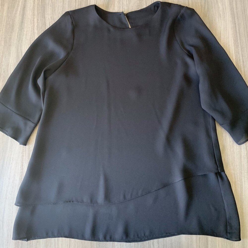 Black A-Line Tiered Blouse